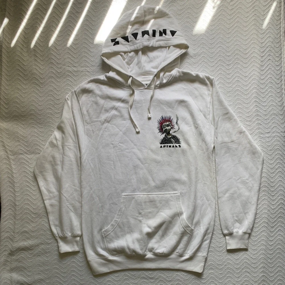 Animals Magazine Punk Skull Smoking Hardcore‎ Music Skater Size M Hoodie Grunge